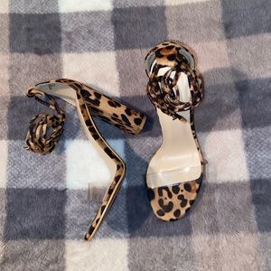 fashion nova leopard lace up heels